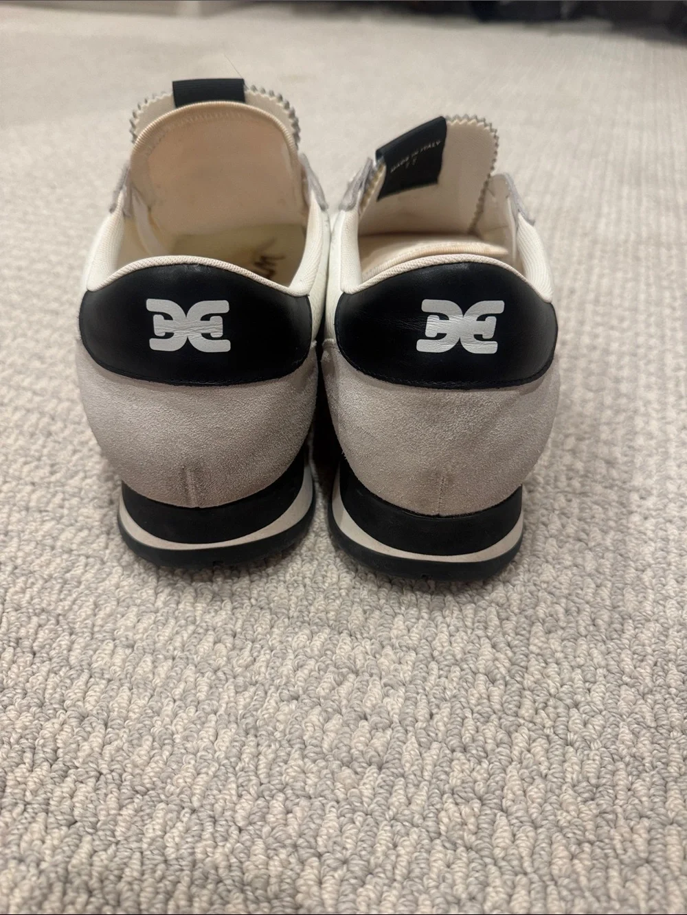 Sam Edelman Men's White and Light Gray Lace-Up Sneakers
